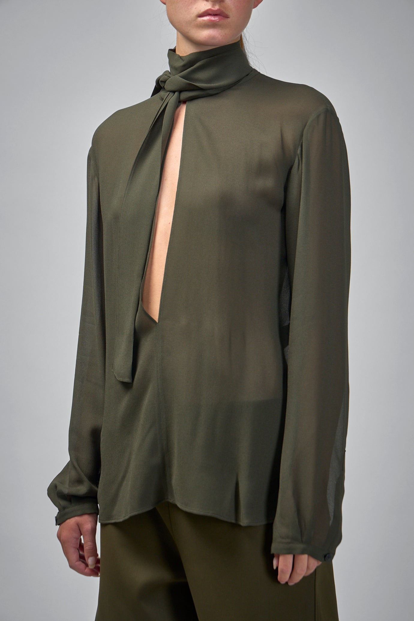 Georgette Scarf Blouse - 4