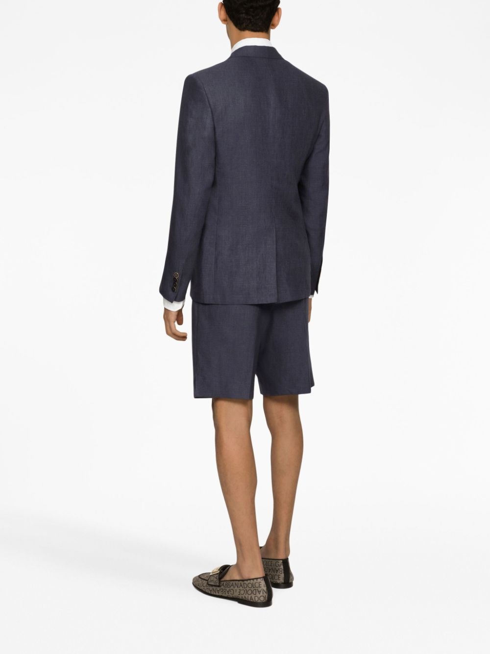 above-knee linen tailored shorts - 4