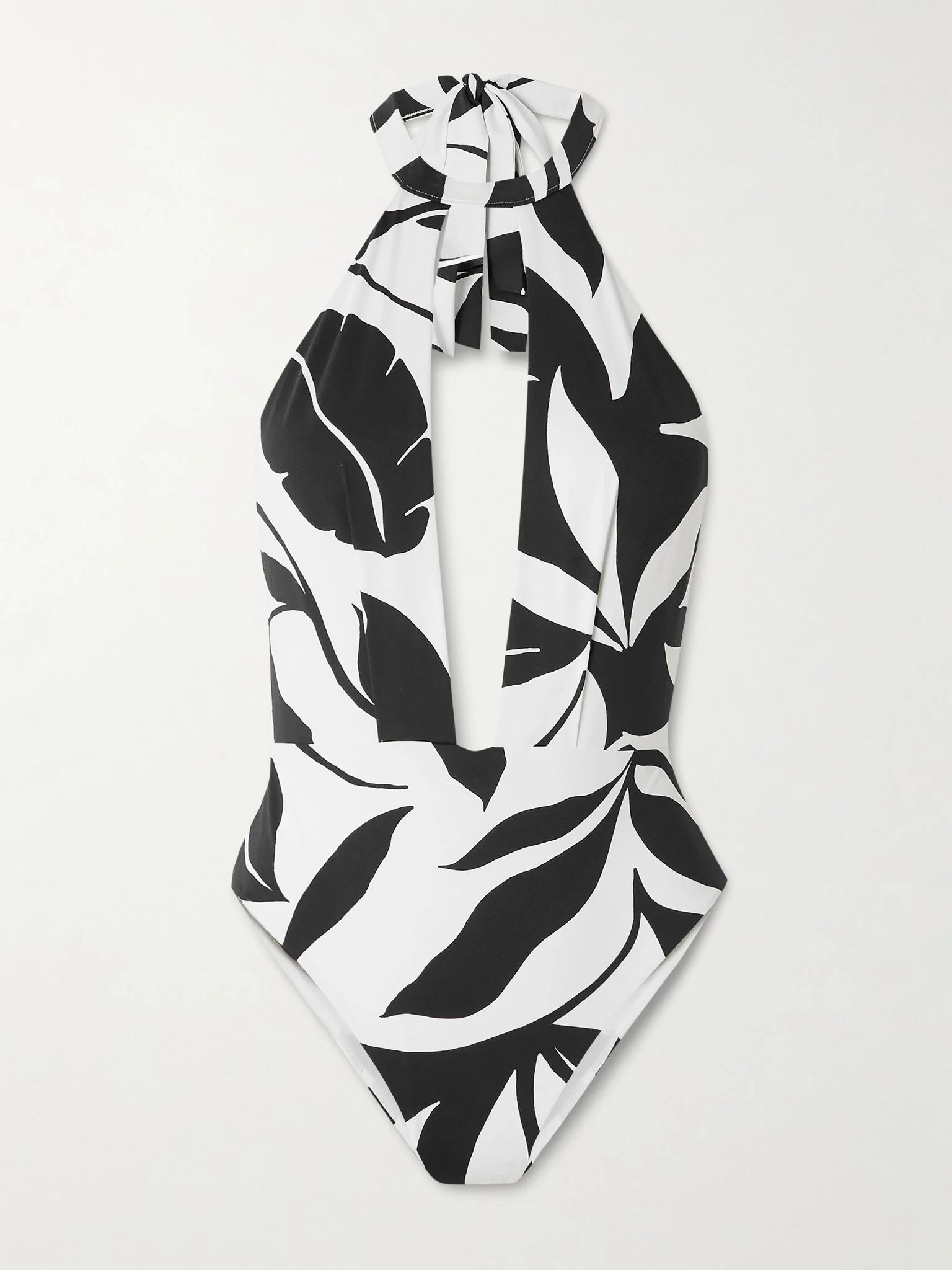 Clava printed halterneck swimsuit Black - 1