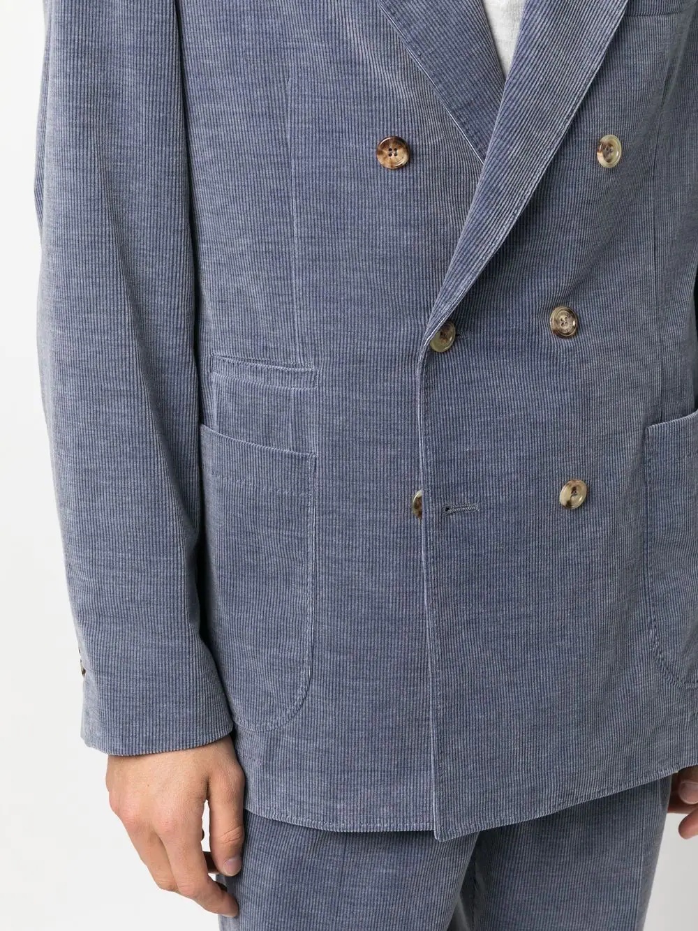 corduroy double-breasted suit jacket - 5