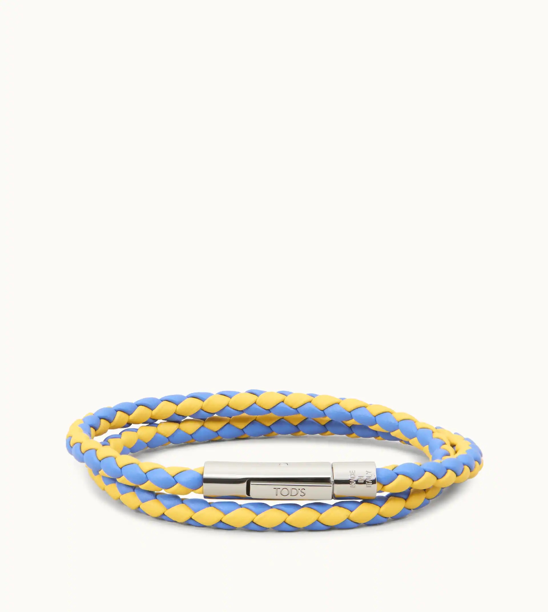 MYCOLORS BRACELET IN LEATHER - BLUE, YELLOW - 1