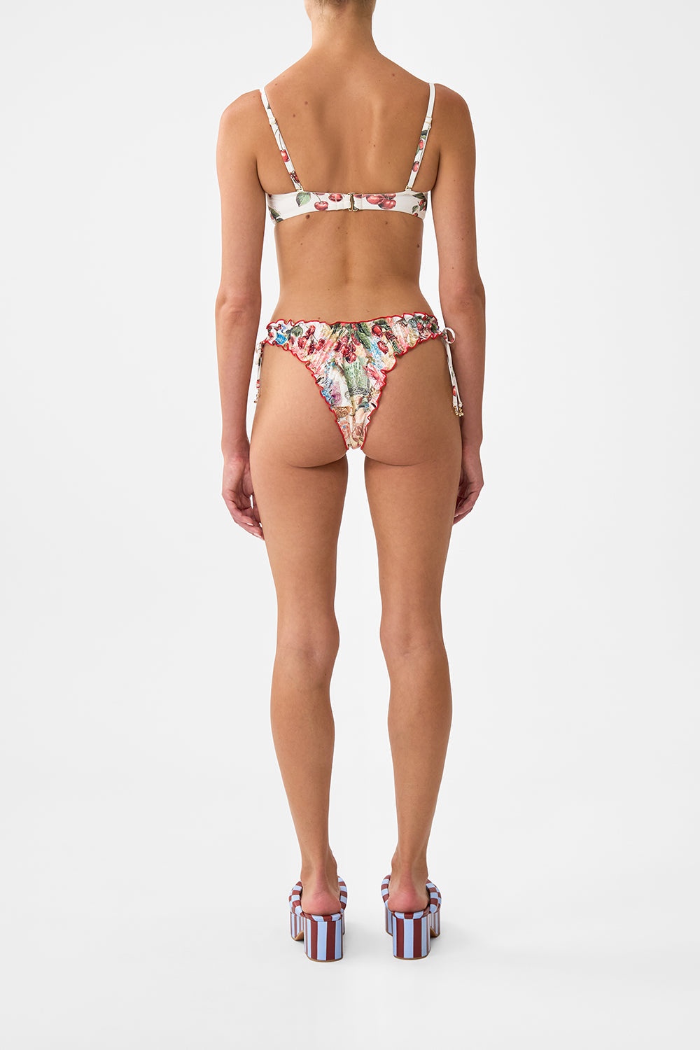RUCHED SKIMPY BIKINI BOTTOM WITH TIE SIDES - 3