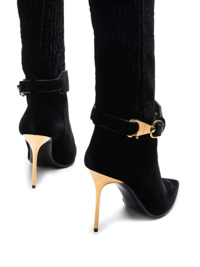 Balmain velvet monogram 95mm boots outlook