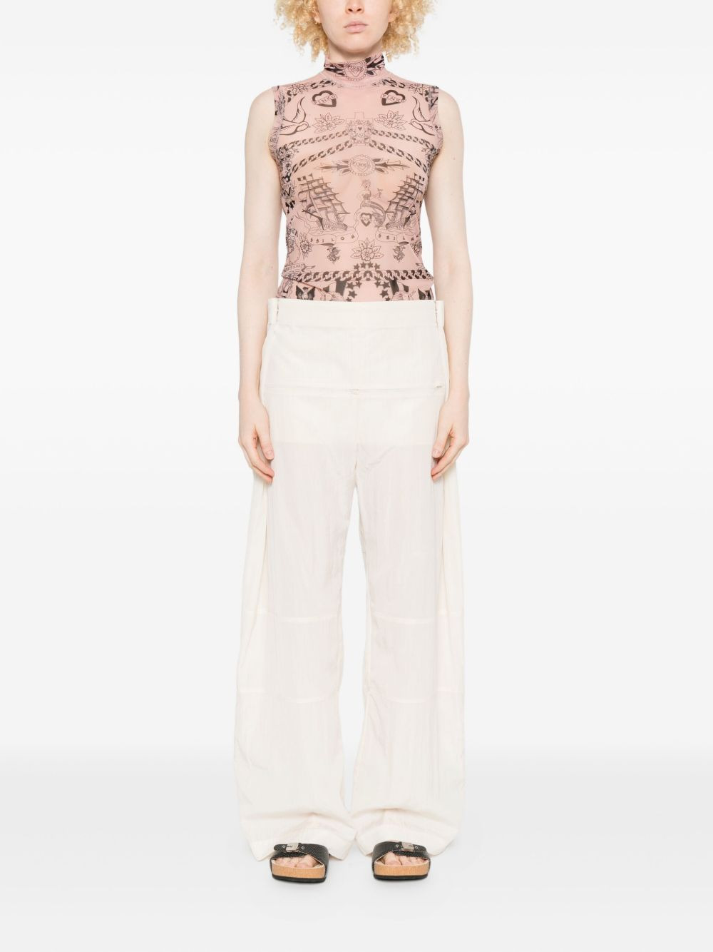 printed high-neck top - 2
