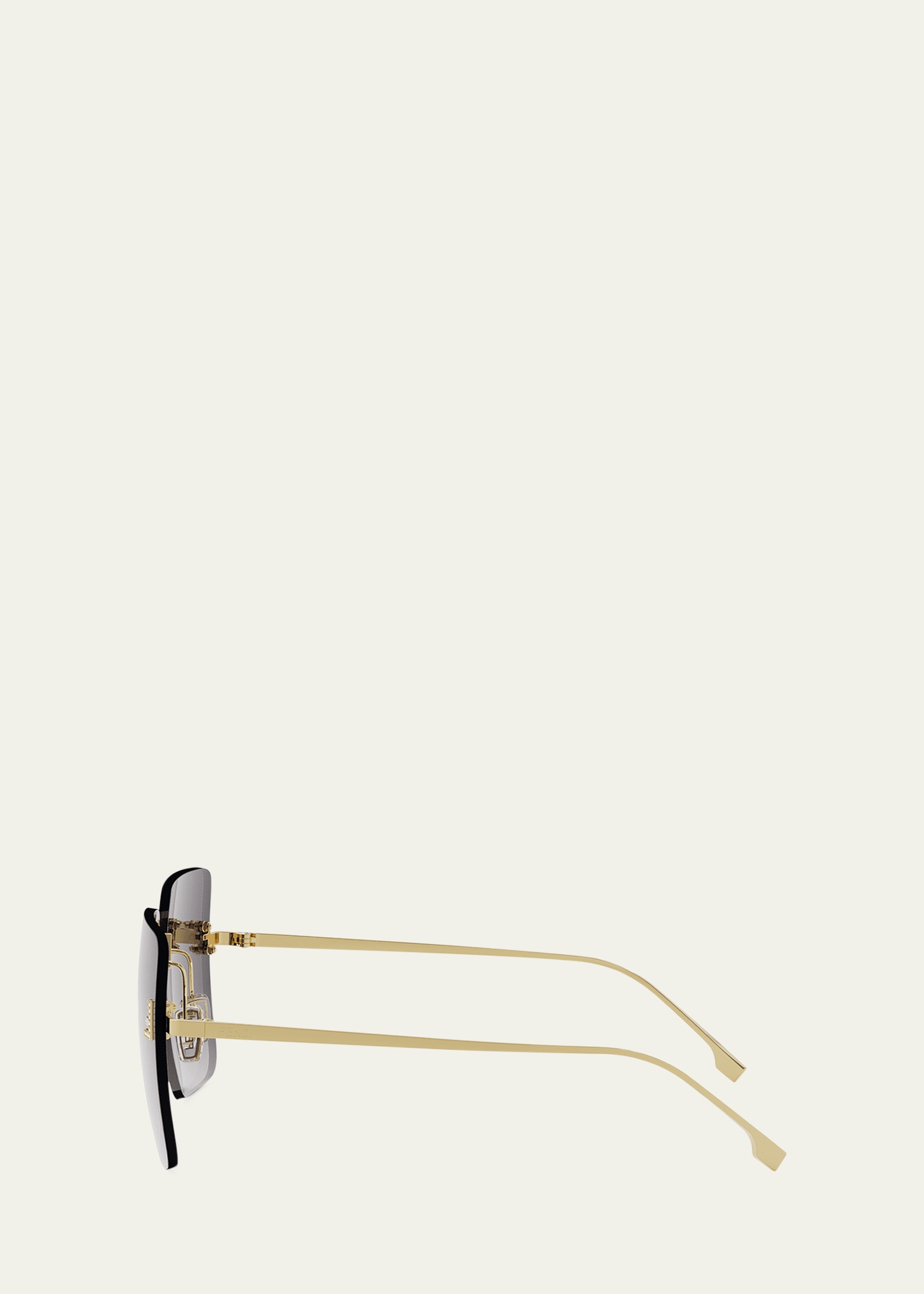 Oversized Rimless Square Metal & Nylon Sunglasses - 3