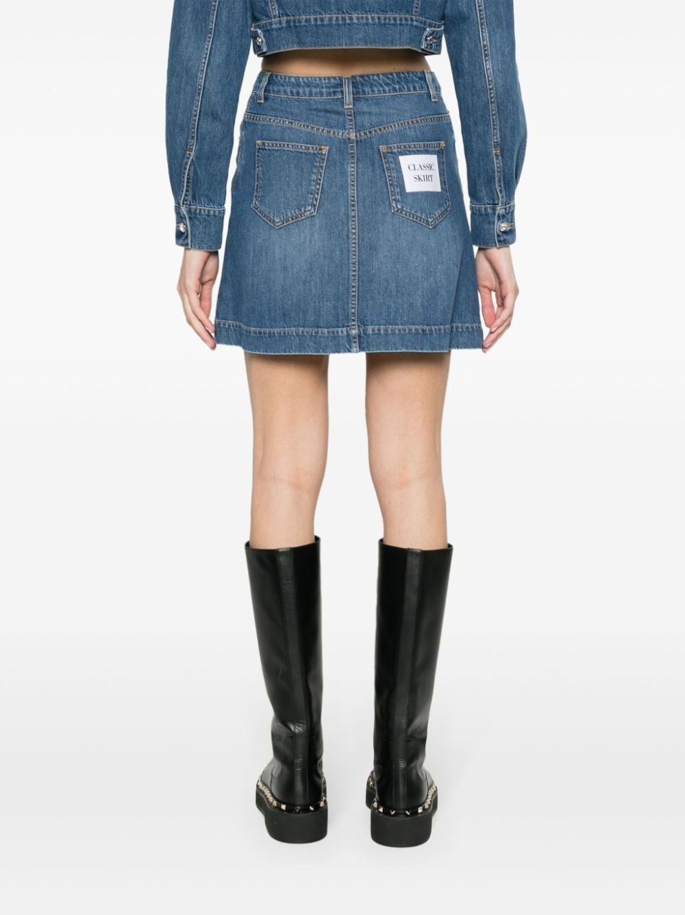 A-line denim miniskirt - 4