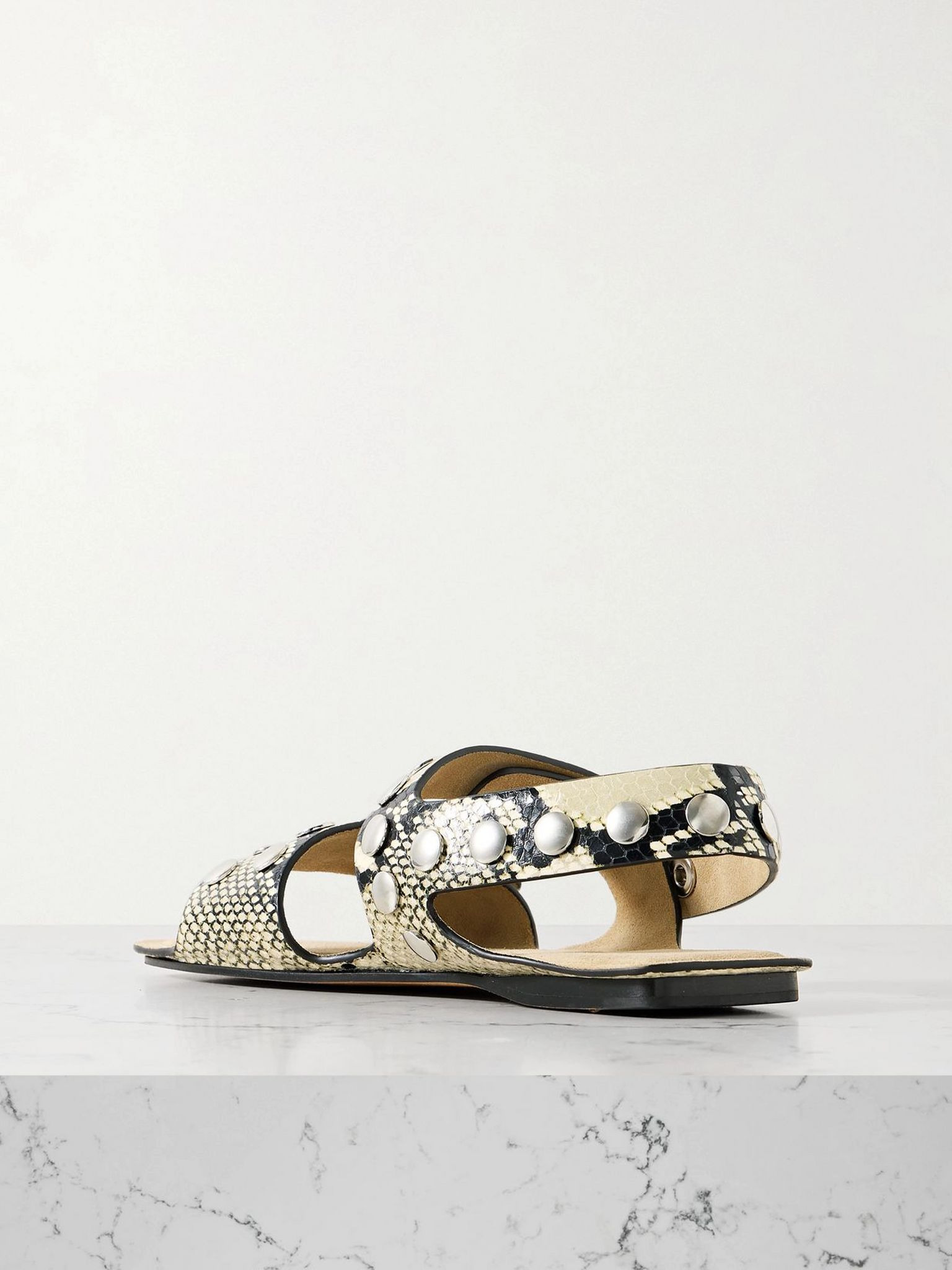 Boden studded snake-effect leather sandals Snake print - 3