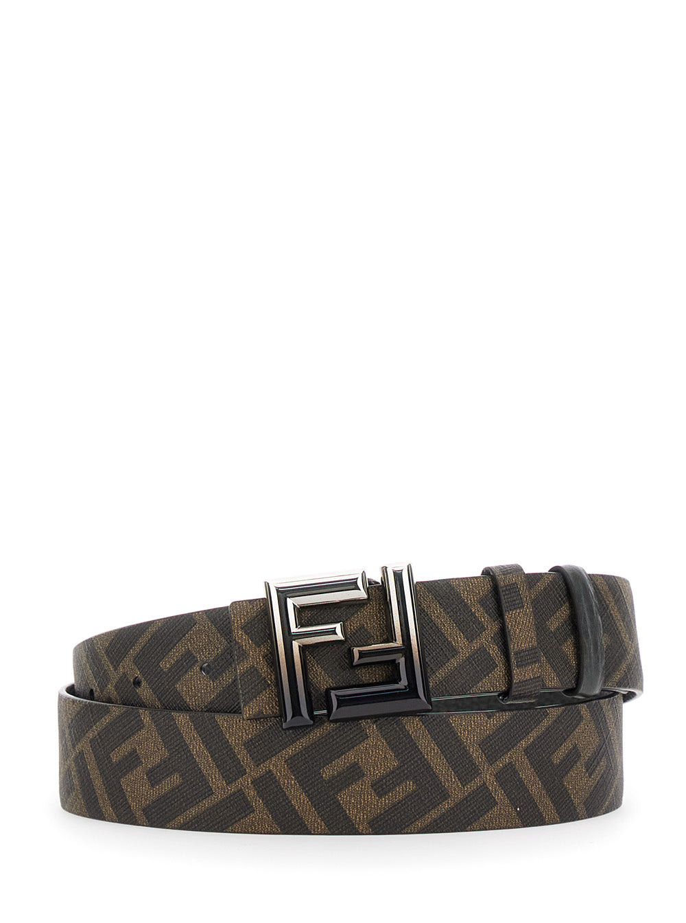 Fendi Men 'Rounde' Green Reversible Belt With Ff Logo Buckle In Leather Man - 4