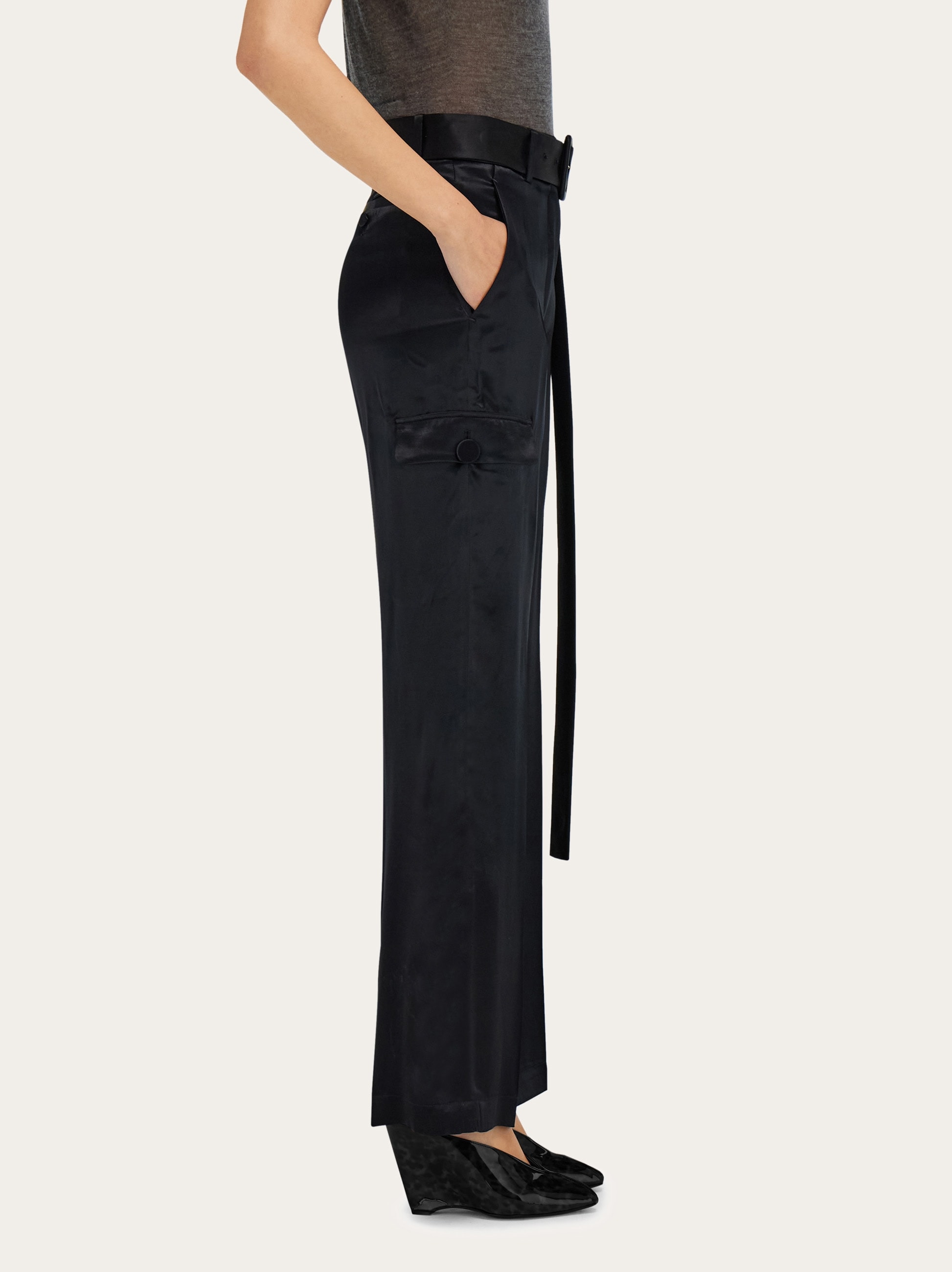 Satin cargo trouser - 6