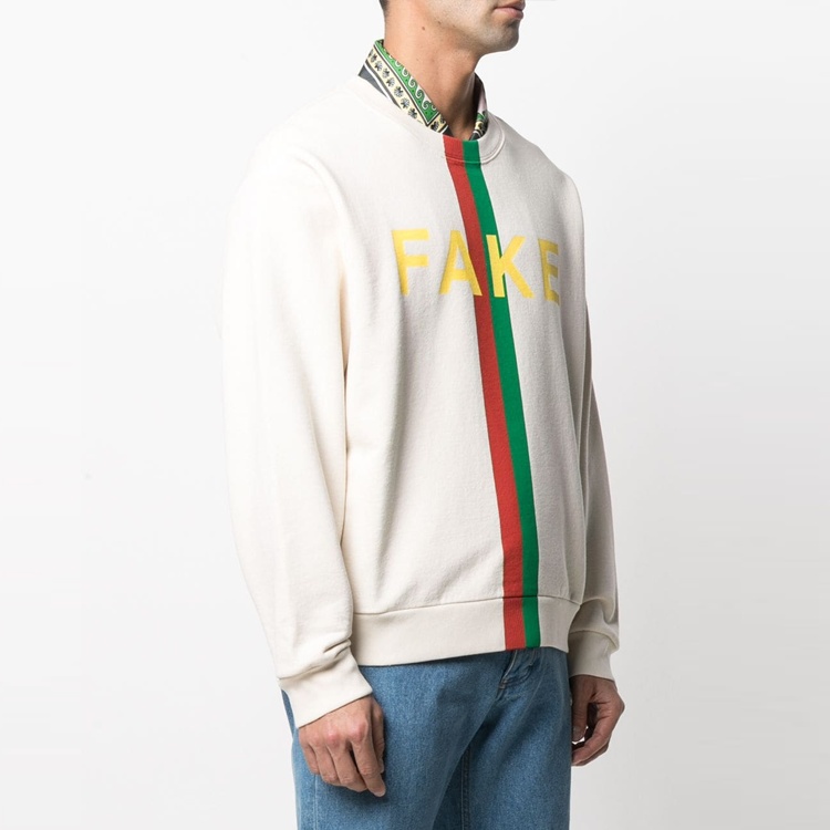 Gucci Fake Not Printed Crew Sweater 'White' 635847-XJCXY-9230 - 5