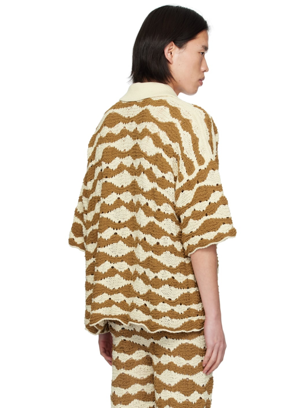 Brown & Beige Punzonato Shirt - 3
