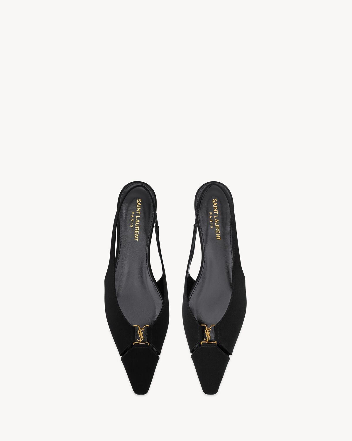 BABYLONE SLINGBACK FLATS IN SATIN CREPE - 1