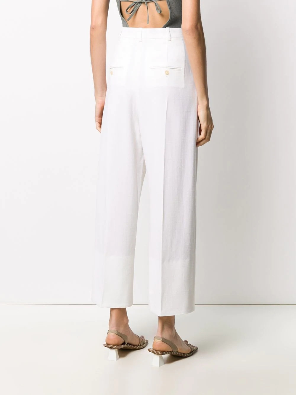 high-waisted wide-leg trousers - 4