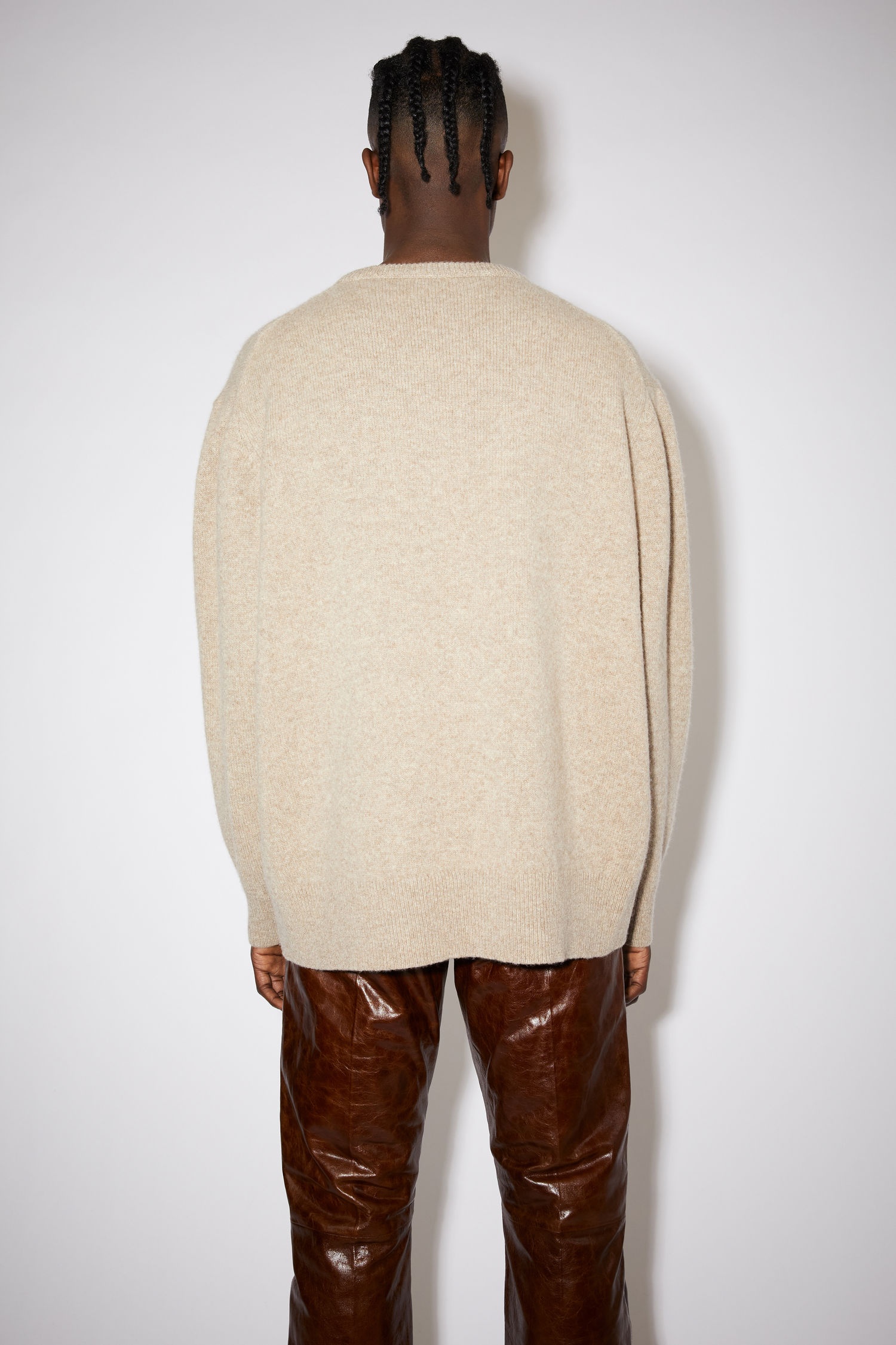 V-neck sweater - Oat beige - 3