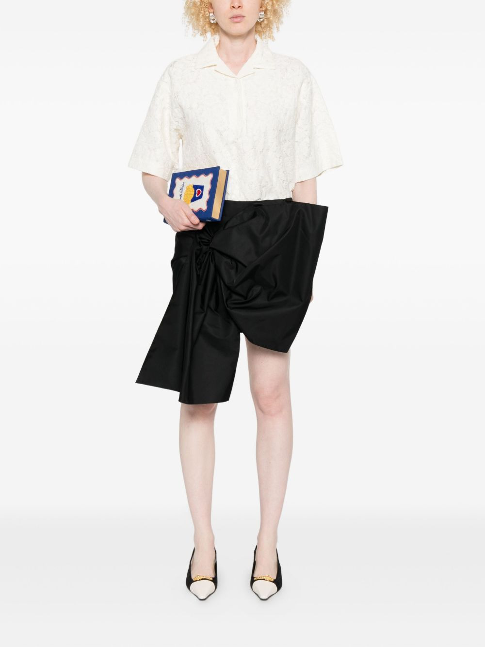 bow-detail mini skirt - 2