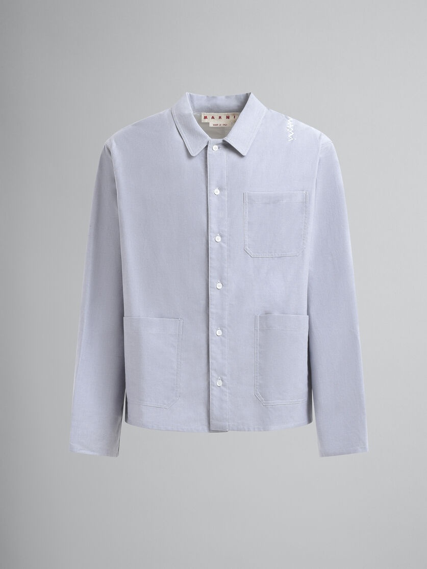 GREY OXFORD SHIRT WITH MARNI SYMBOL - 1