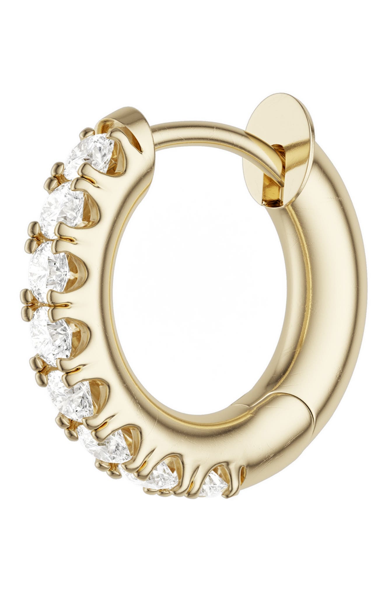 Spinelli Kilcollin Mini Micro Pavé Diamond Hoop Earring in Yellow Gold/Diamond at Nordstrom - 1