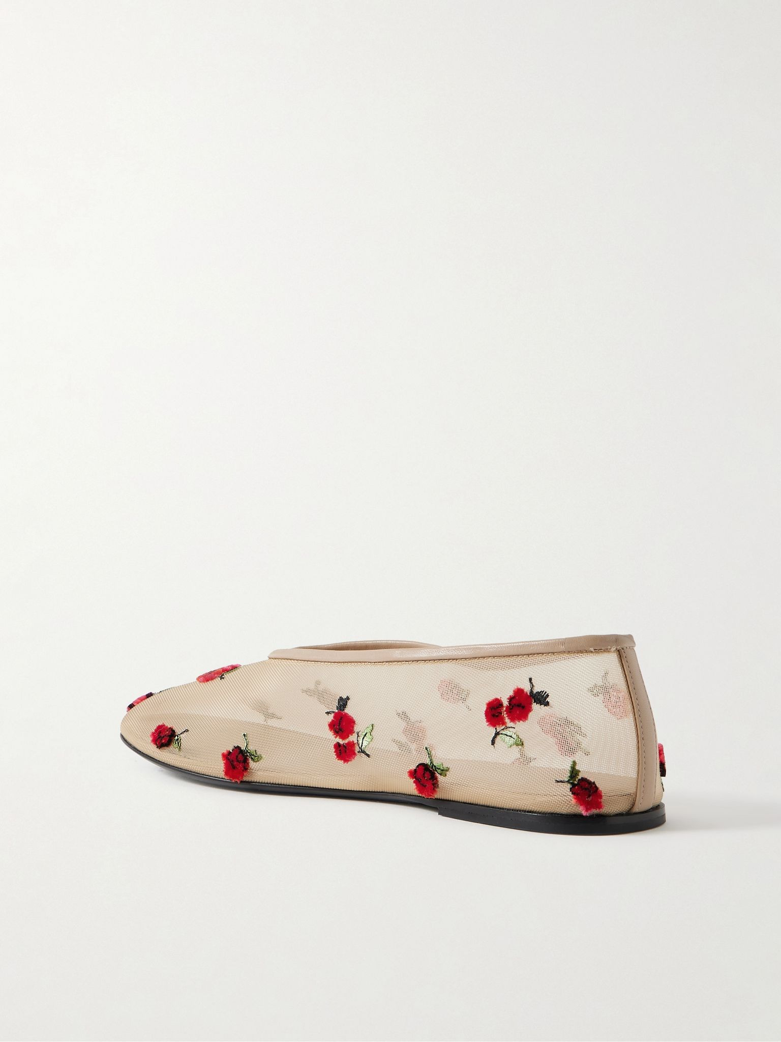 Marcy embroidered mesh ballet flats Cream - 3