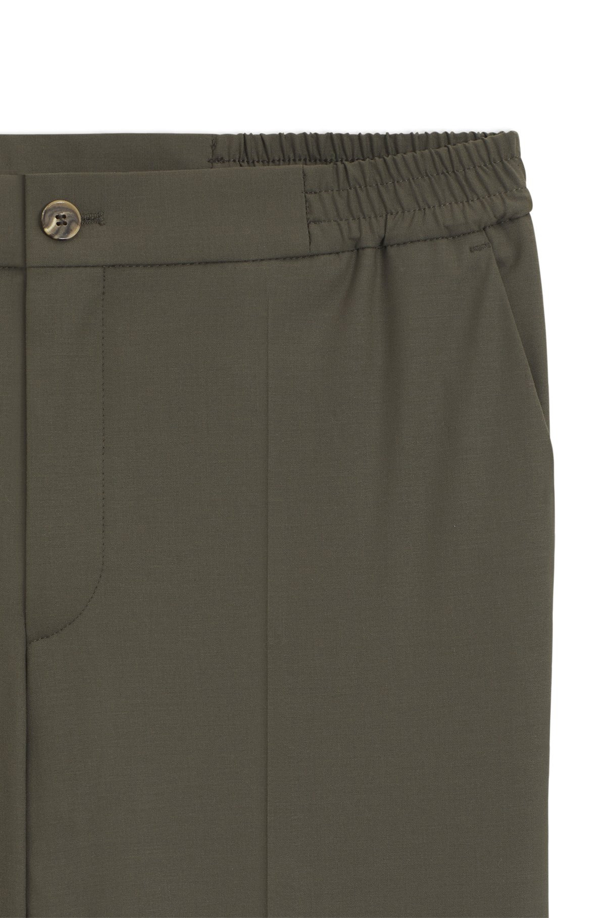 SLIM-FIT TROUSERS IN WOOL POPLIN - 6
