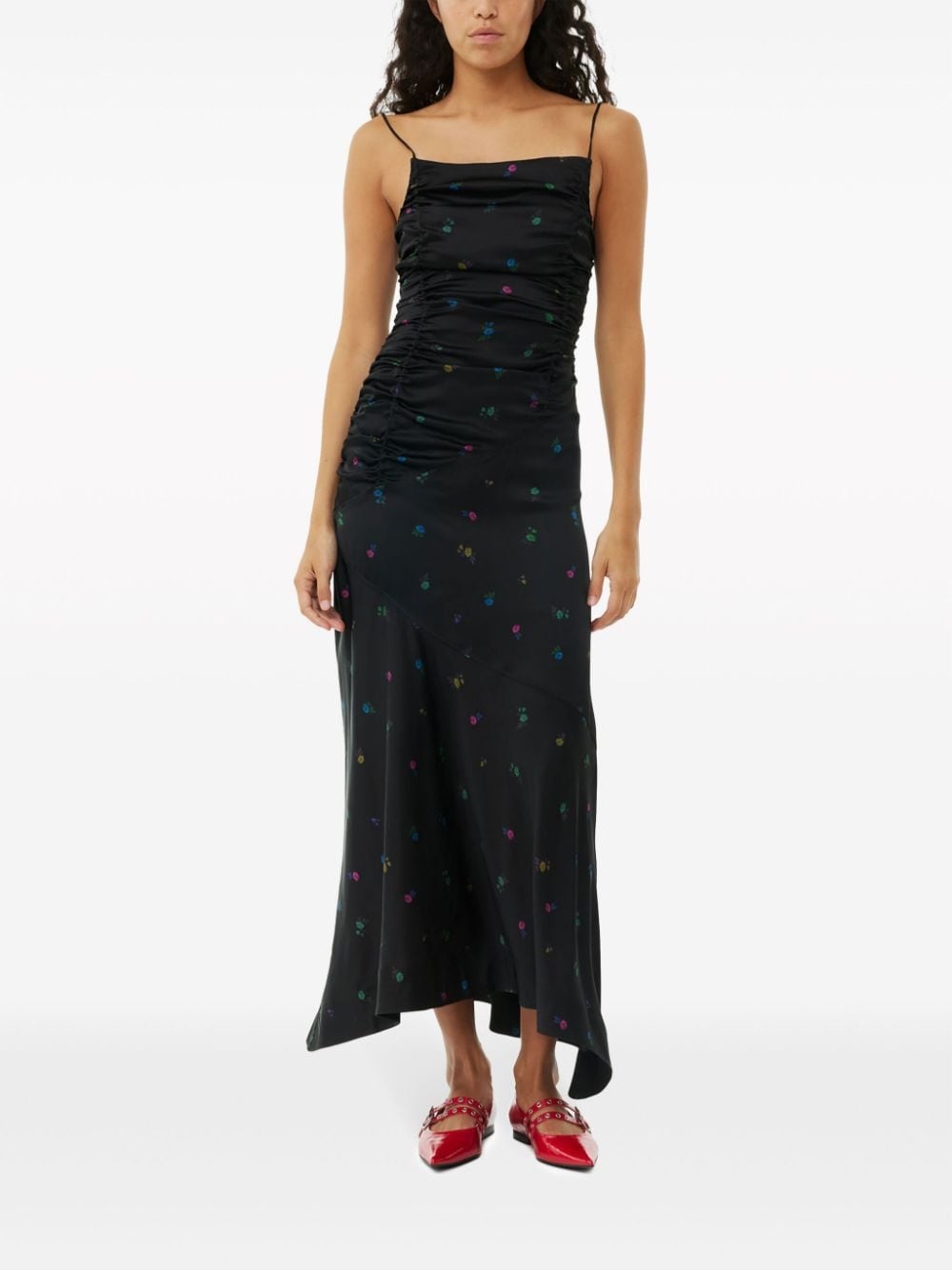 ruched slip dress - 2