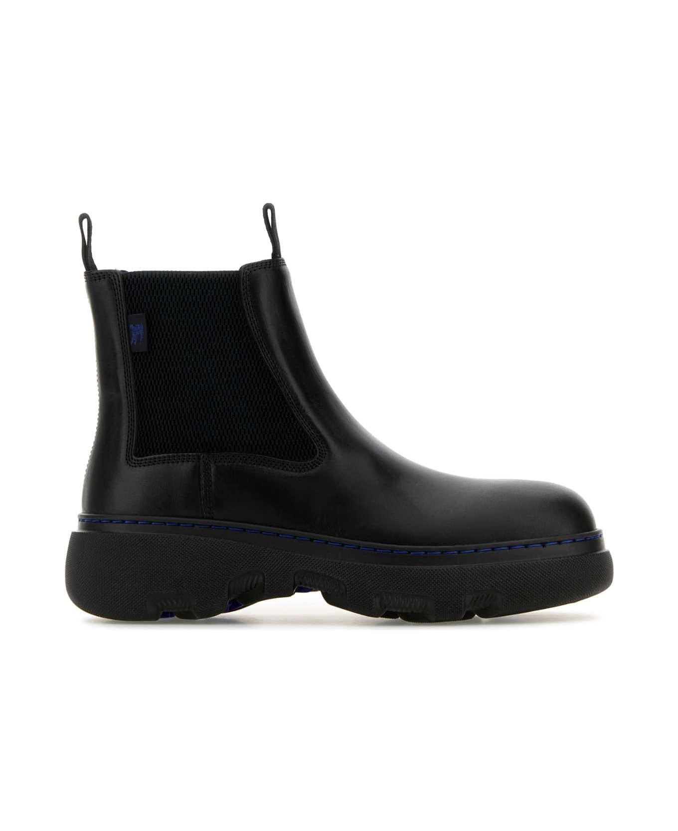 Black Leather Ankle Boots - 1