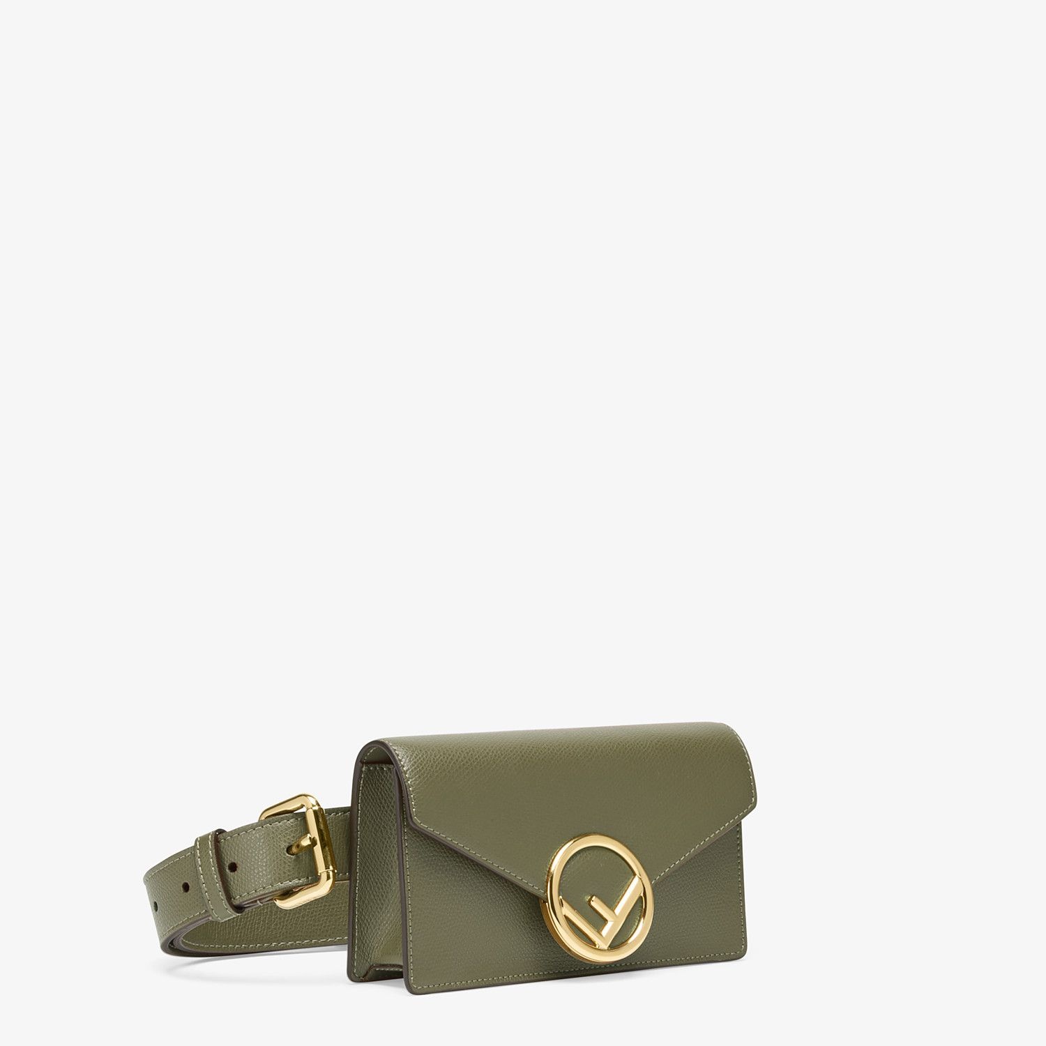 Green leather belt bag - 2