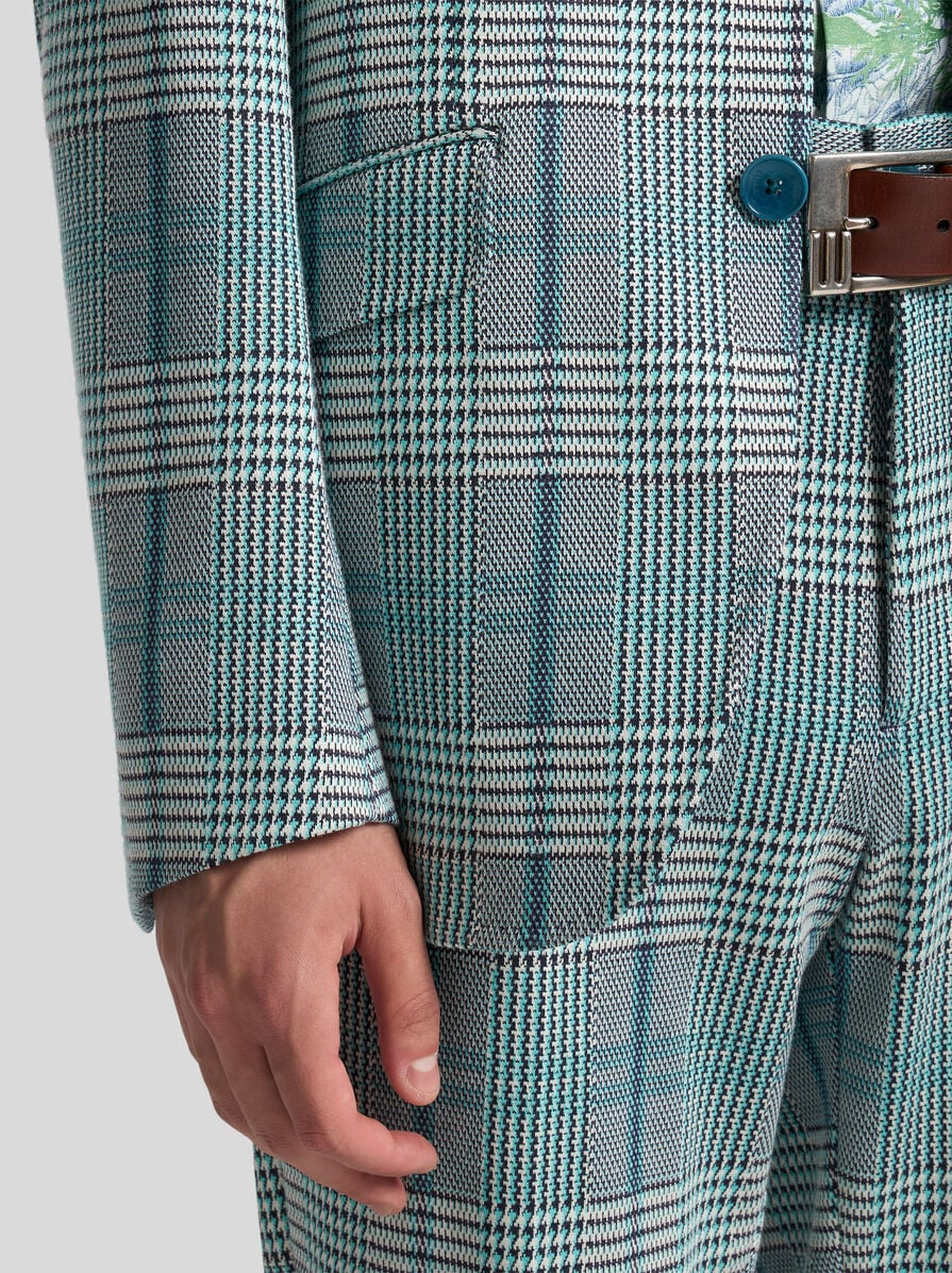 GLEN PLAID JERSEY BLAZER - 2