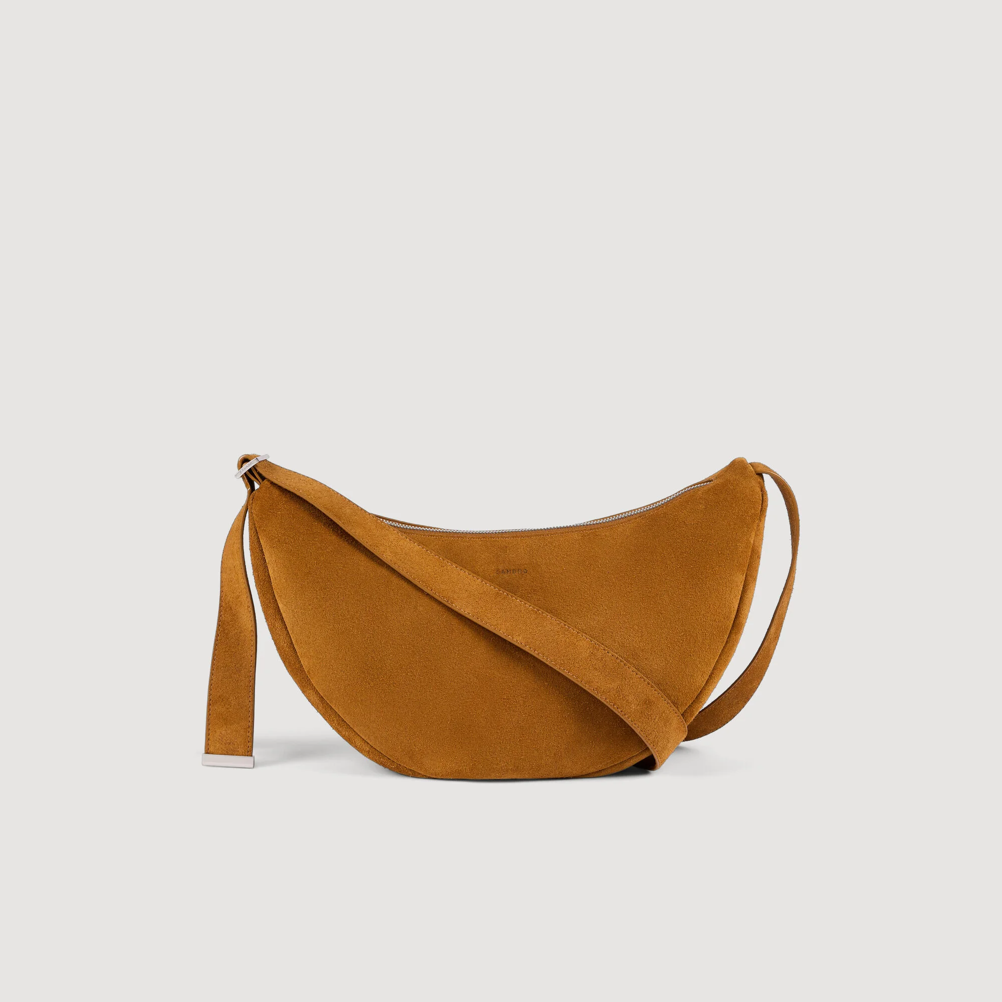 SMALL ZIPPED SPLIT LEATHER HOBO - 1