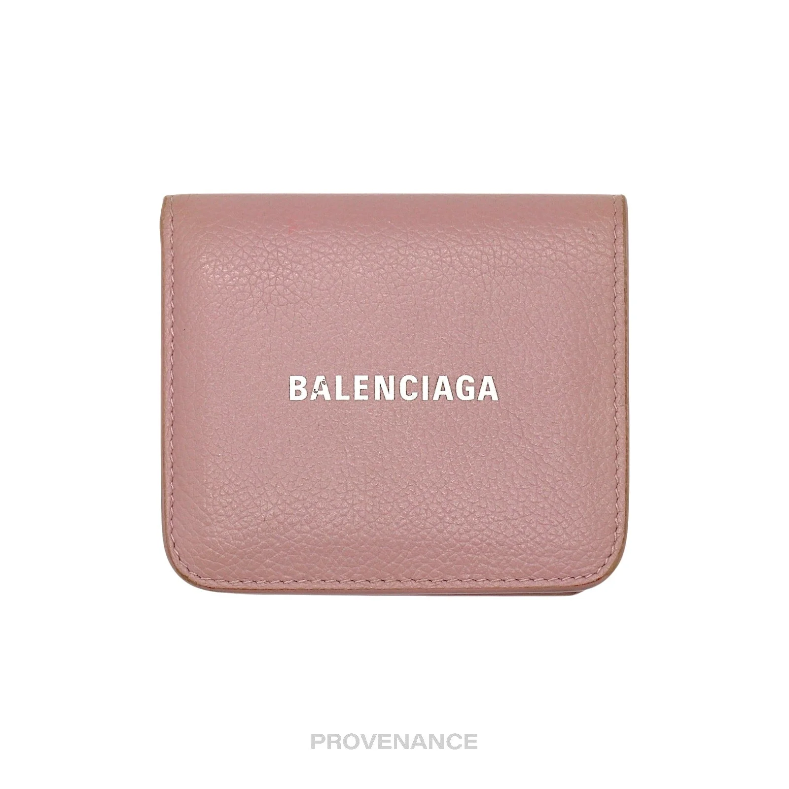 Balenciaga Logo Snap Wallet - Powder Pink Leather - 1