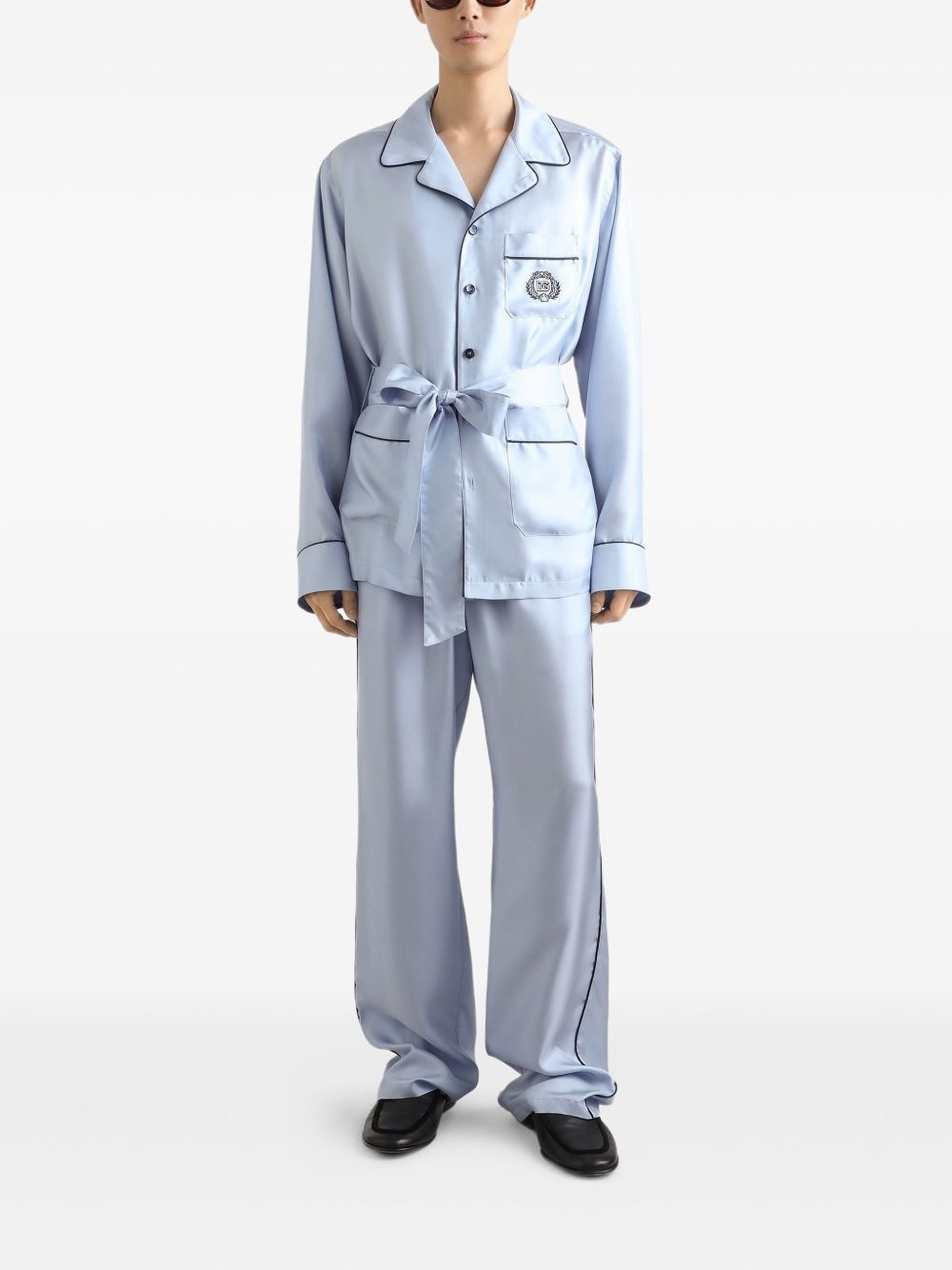 chest-pocket belted pyjama-style shirt - 2