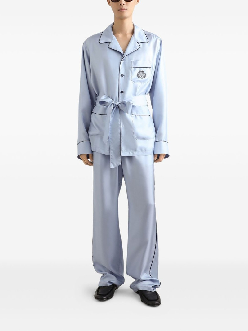 Dolce & Gabbana chest-pocket belted pyjama-style shirt outlook