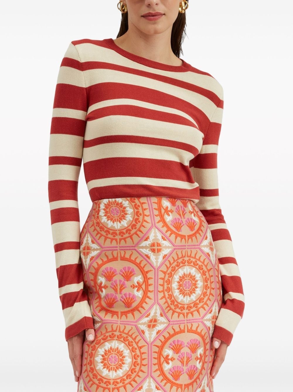 striped cotton-blend jumper - 2
