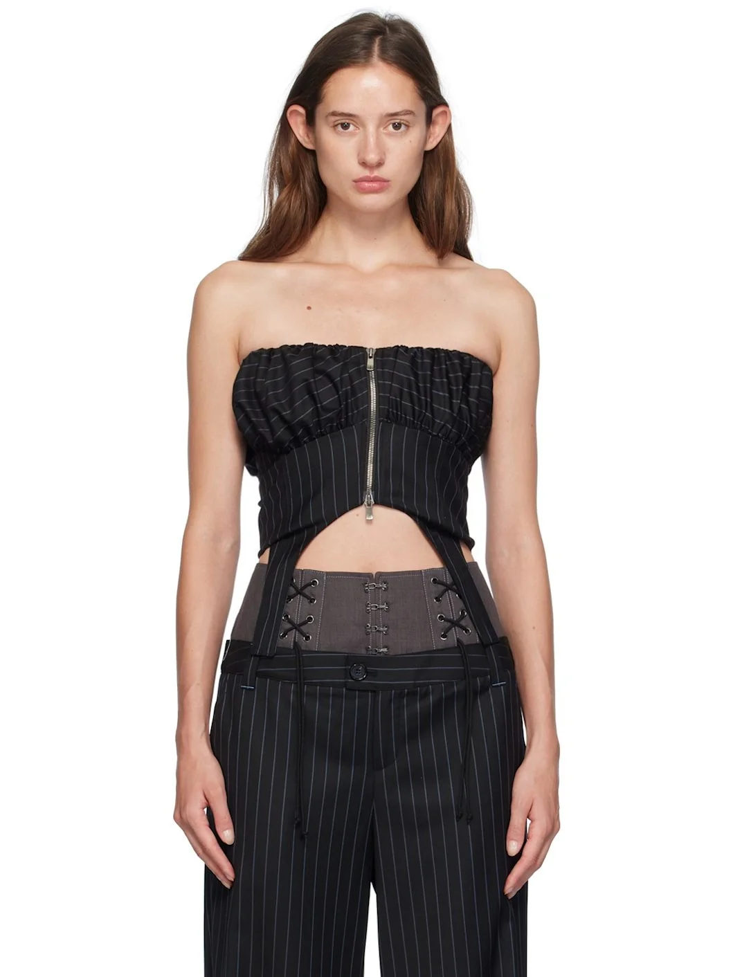 Black Balloon Bustier Top - 1