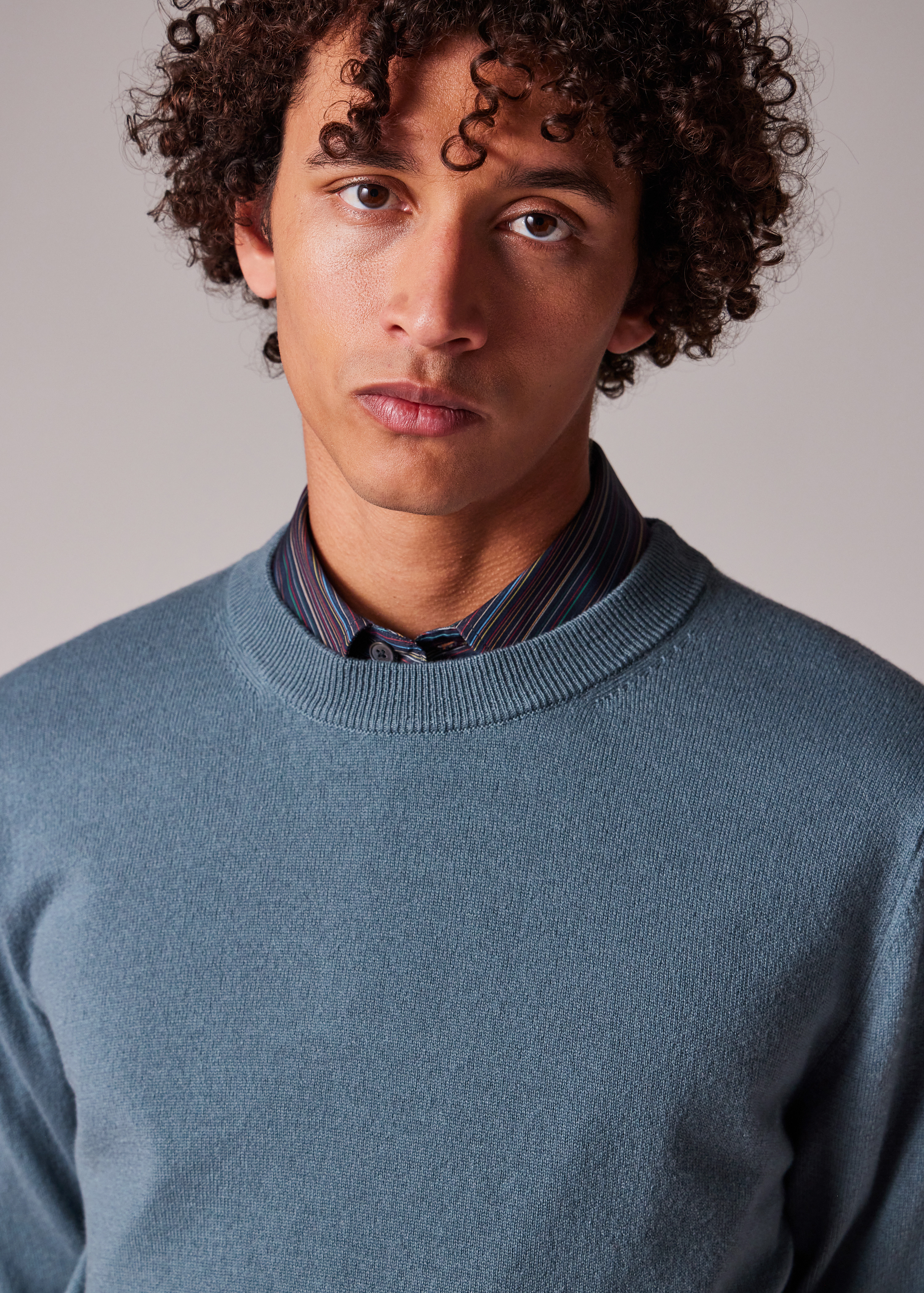 Stone Blue Cashmere Crew Neck Sweater - 8