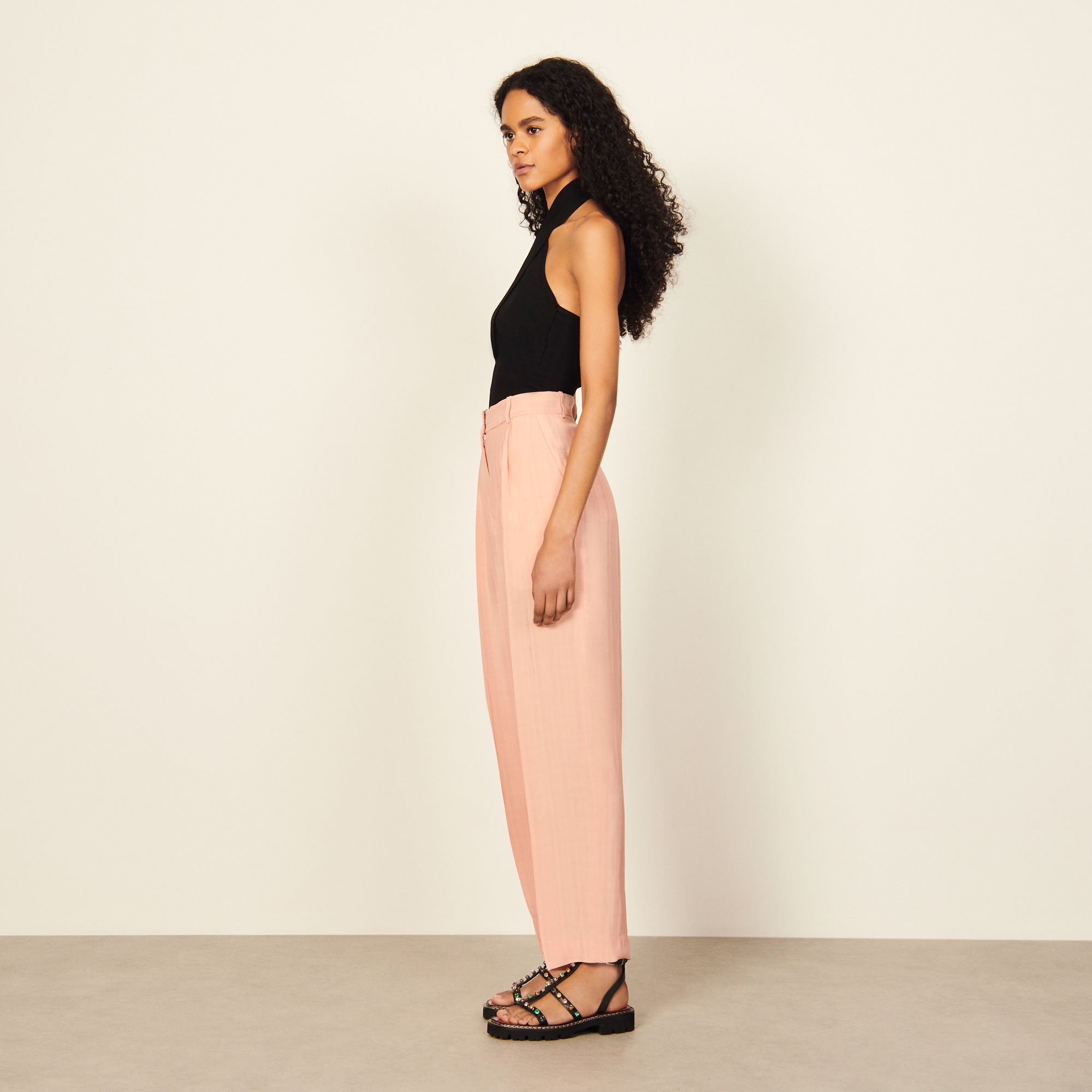 Straight pants with pleats - 4