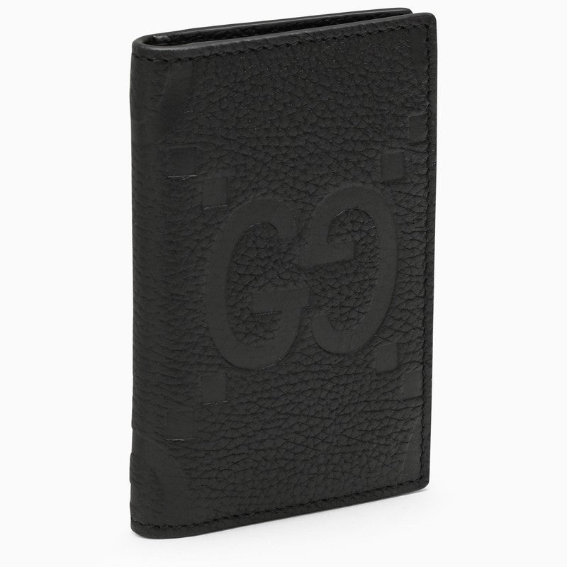 Gucci Black Vertical Wallet In Jumbo Gg Men - 1