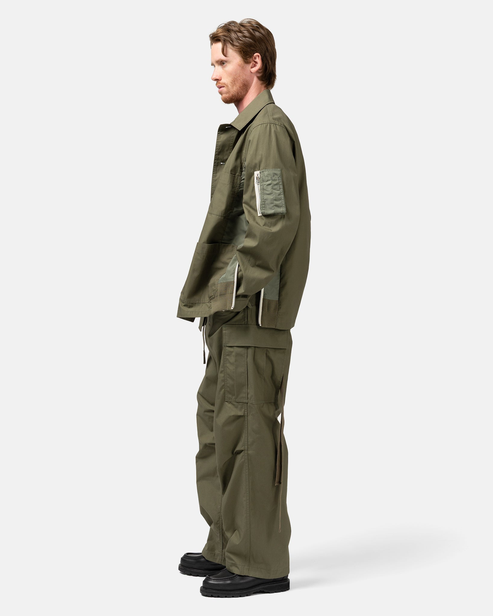Cotton Nylon Oxford Pants Khaki - 3
