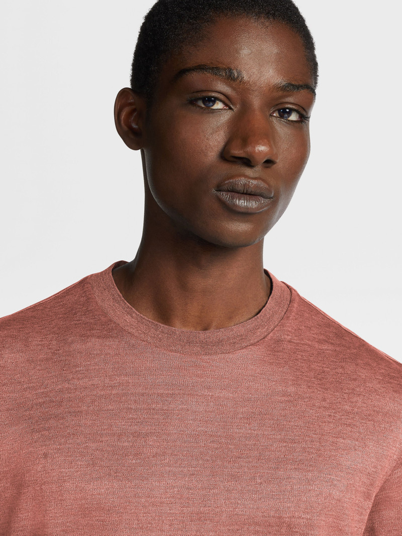 DUST PINK LINEN T-SHIRT 4