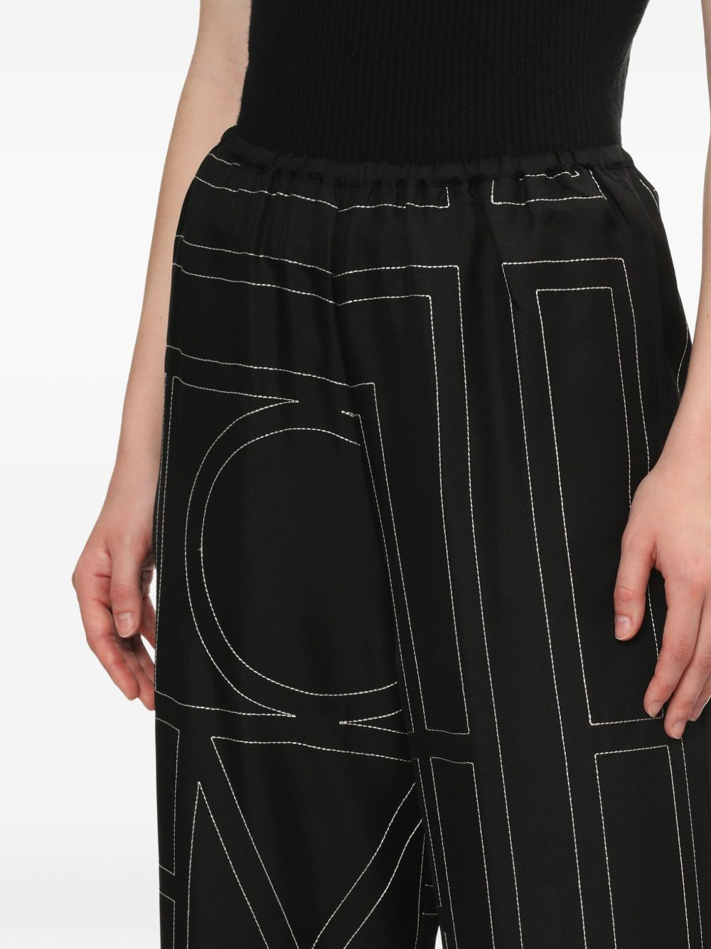 monogram geometric trousers - 5
