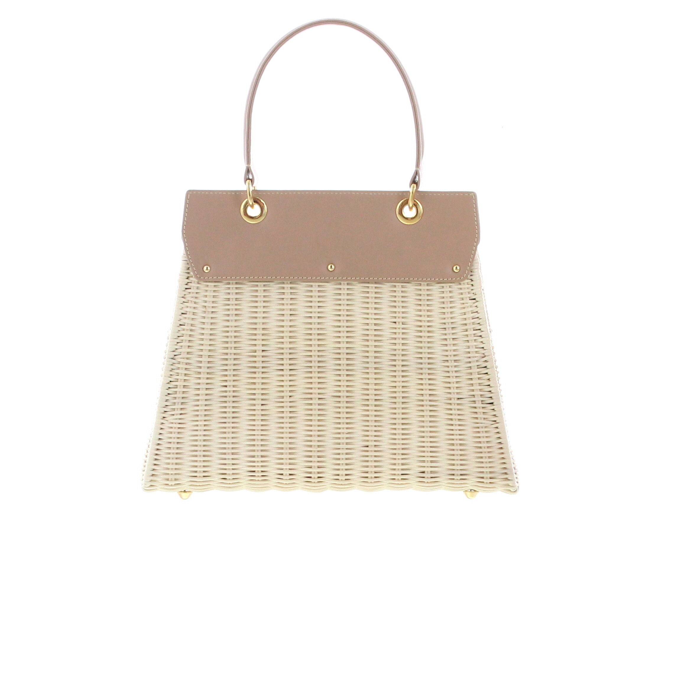 CARLA SAINT-BARTH - Carla Saint Barth – Vimini Trapezio Flat Bag – Natural / Desert - 3