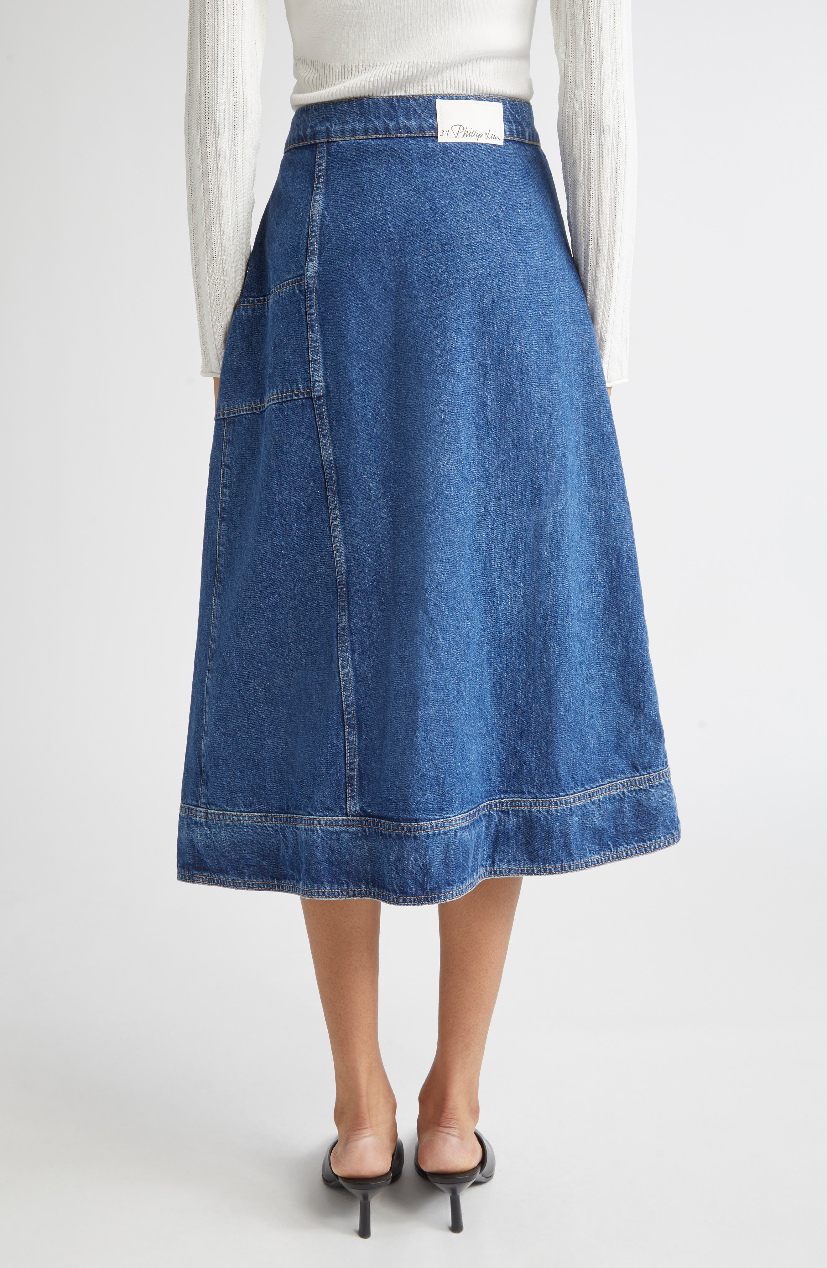 3.1 Phillip Lim Asymmetric Denim Wrap Skirt in Indigo at Nordstrom - 3