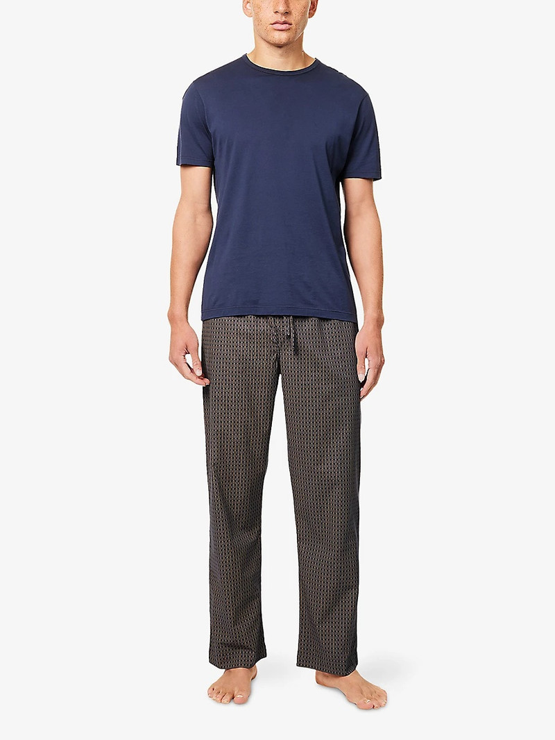 Derek Rose Nelson Graphic-Pattern Cotton Pyjama Bottoms outlook