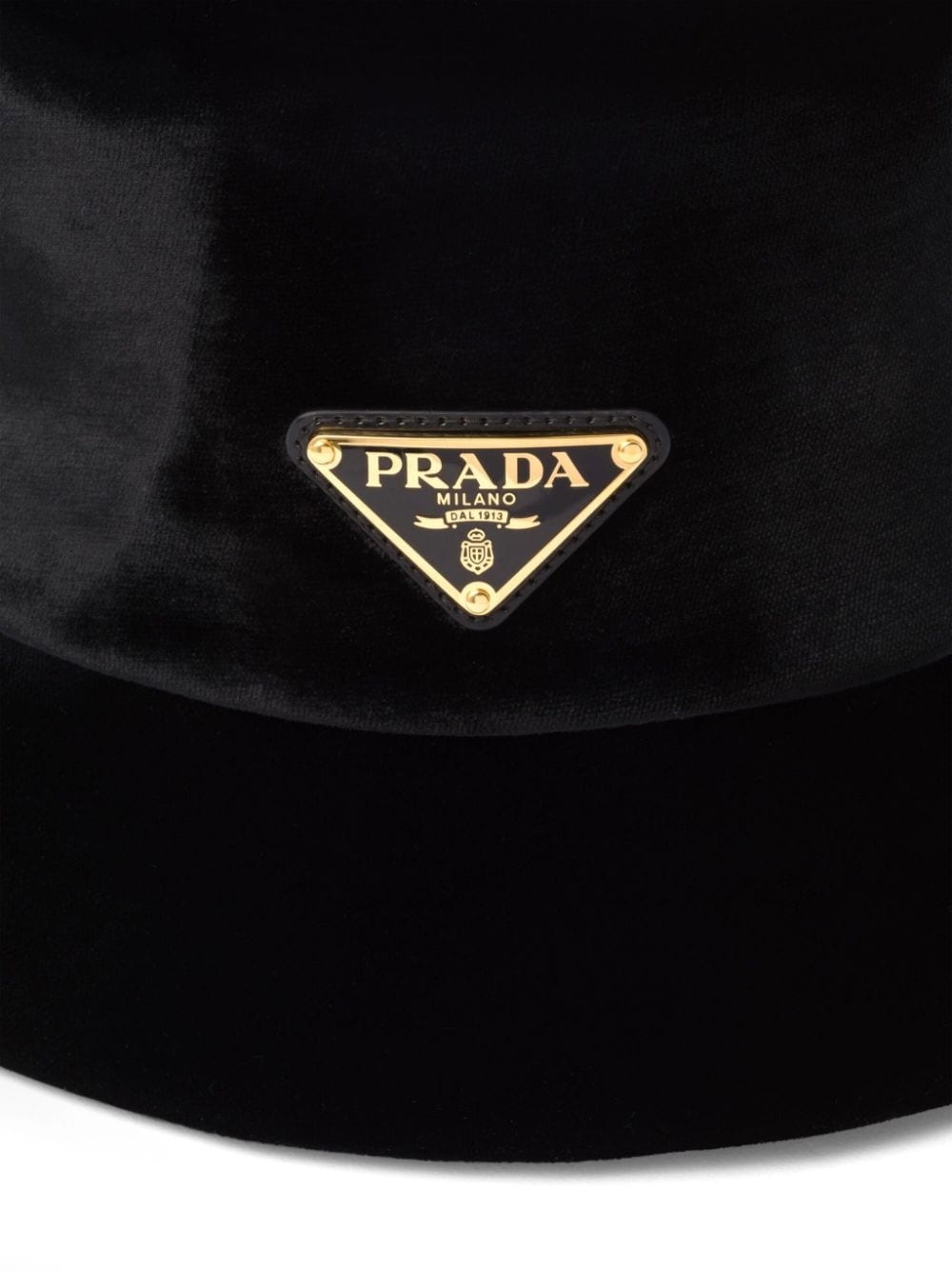 triangle-logo velvet bucket hat - 2