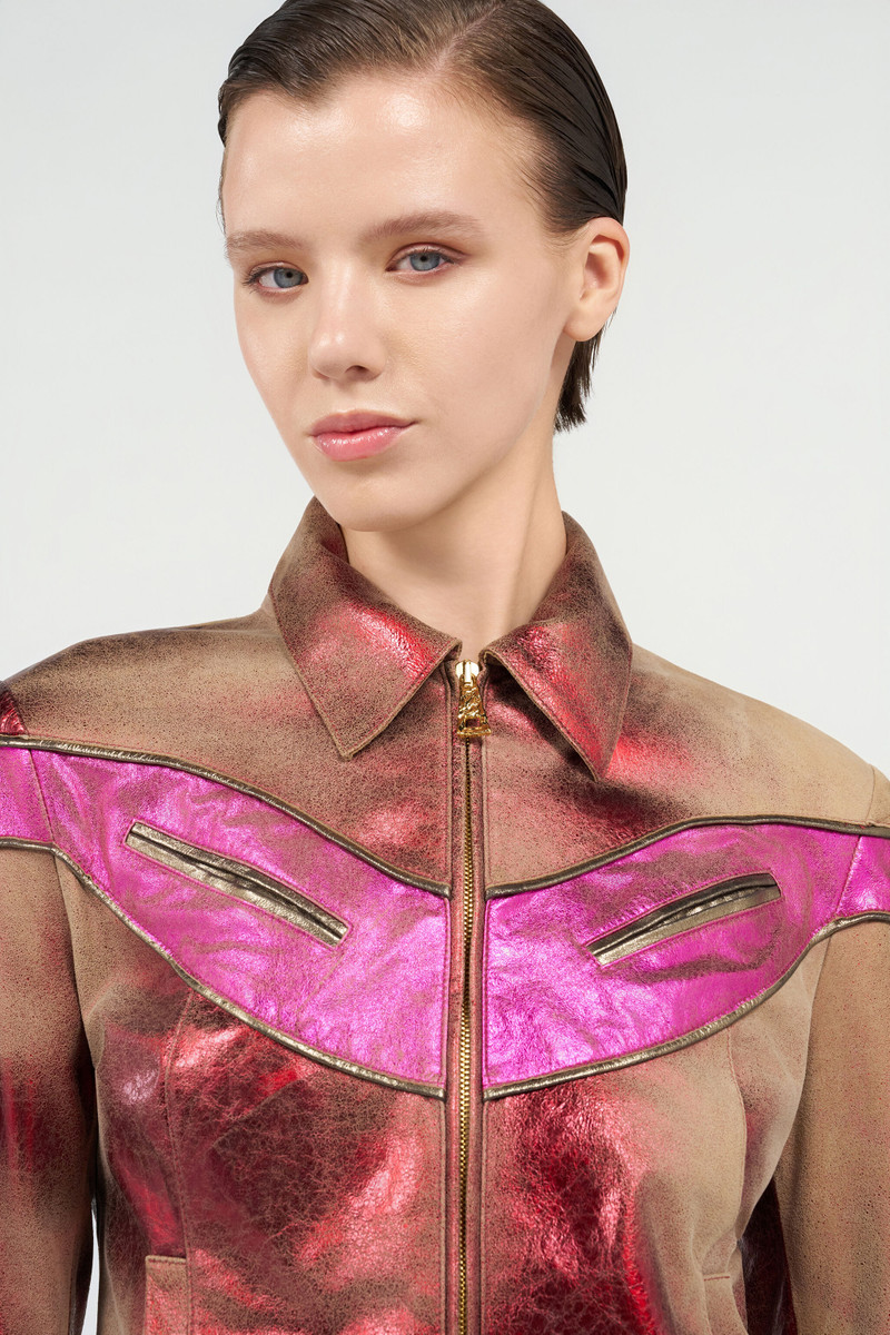 Metallic Leather Jacket 6