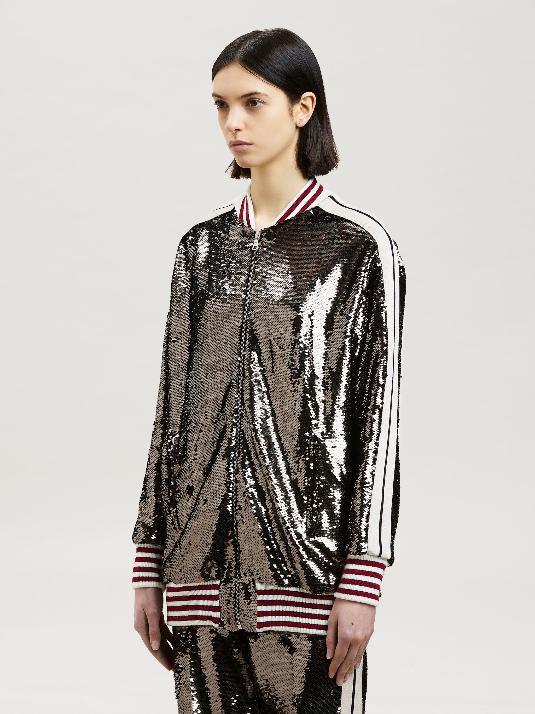 SEQUINS LONG TRACK JACKET - 4