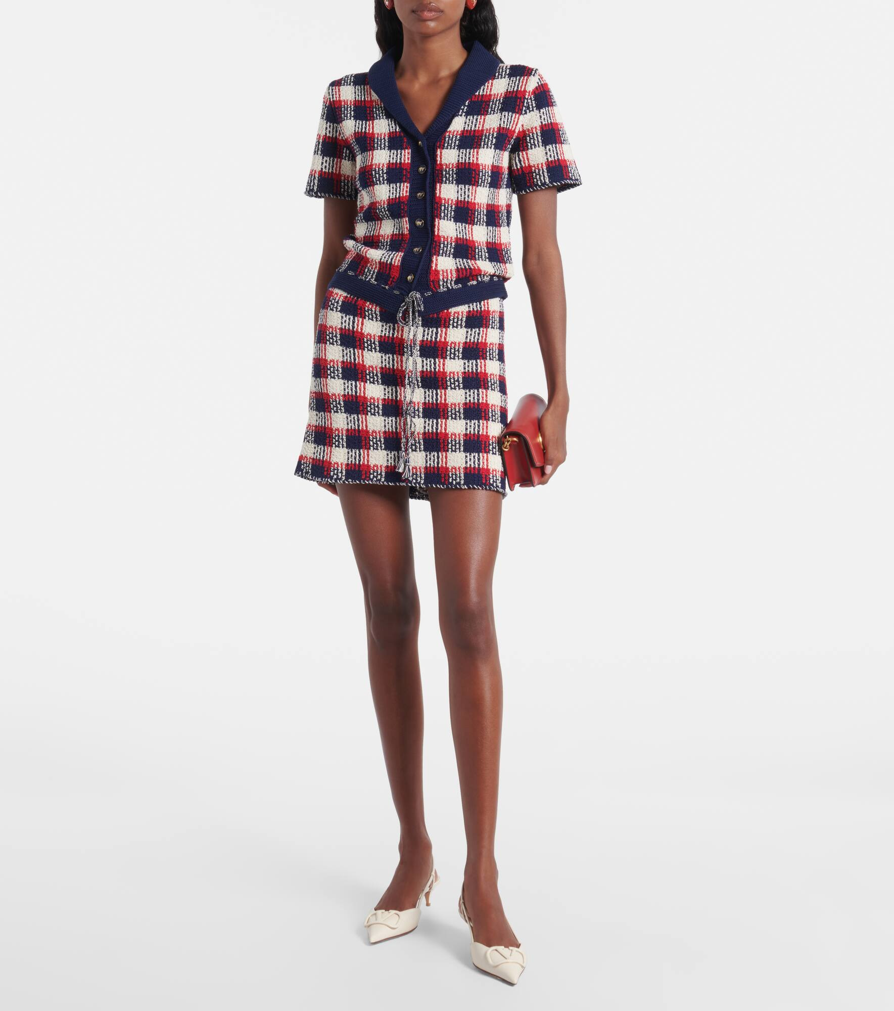 Checked cotton miniskirt - 2