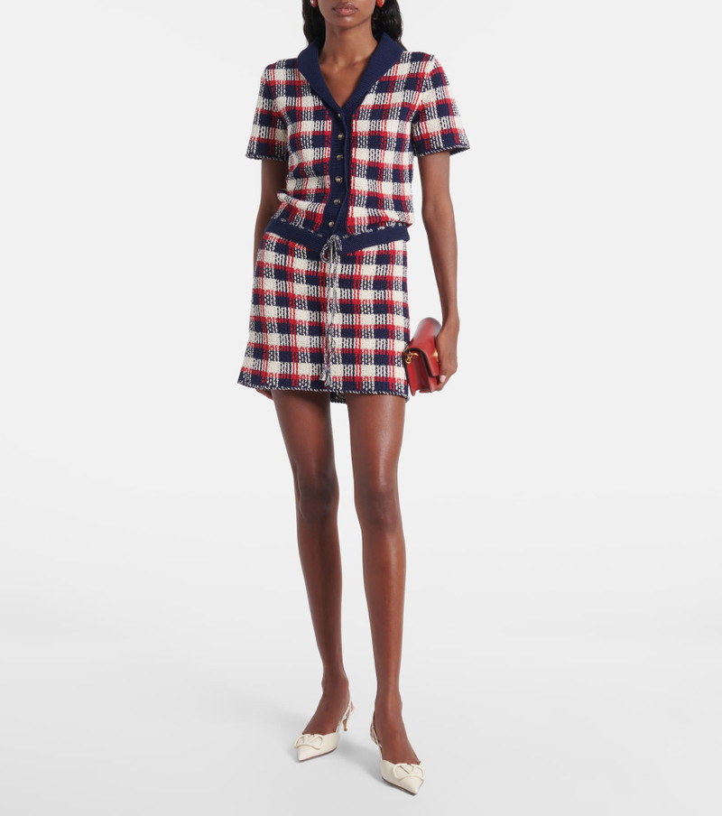 Valentino Checked cotton miniskirt outlook