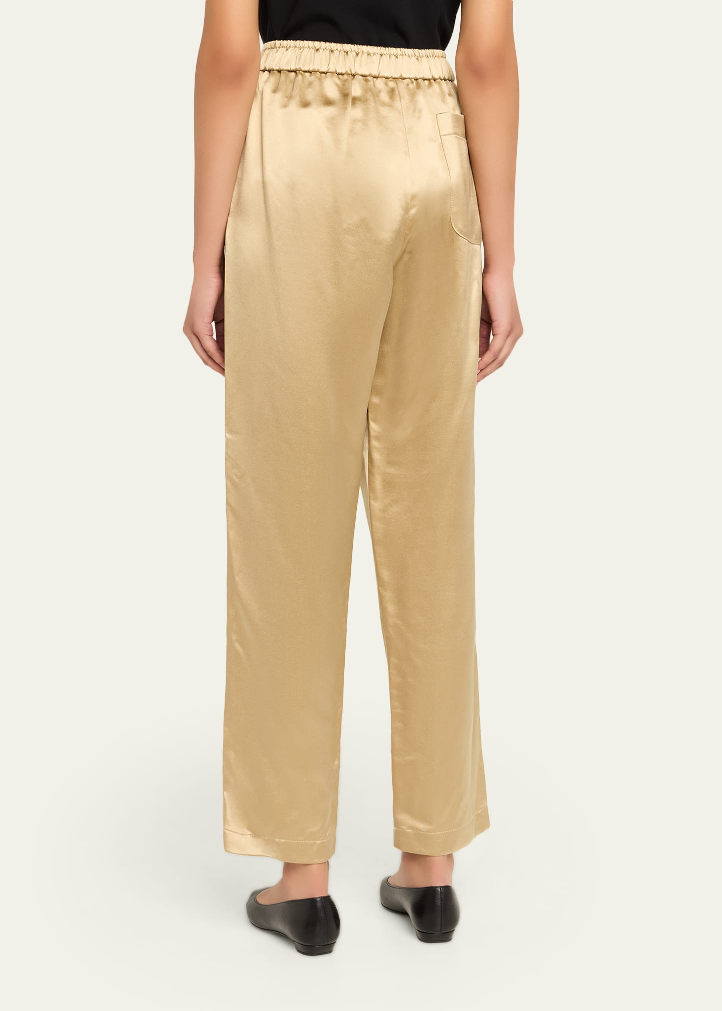 Relaxed-Leg Silk Pull-On Trousers - 3