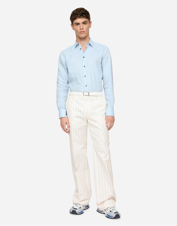 Linen Martini-fit shirt with DG embroidery - 2