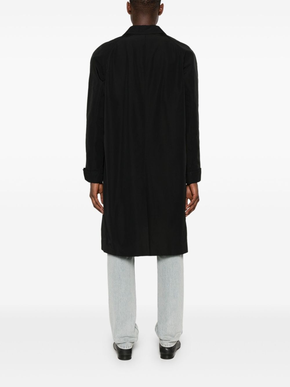 single-breasted cotton poplin coat - 4
